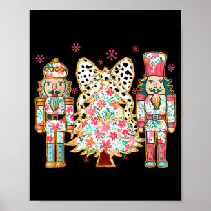 Poster Noël Casse-Noisette Floral Arc-en-ciel à Ruban Coq