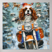 Poster Noël Cavalier King Charles Spaniel (Devant)