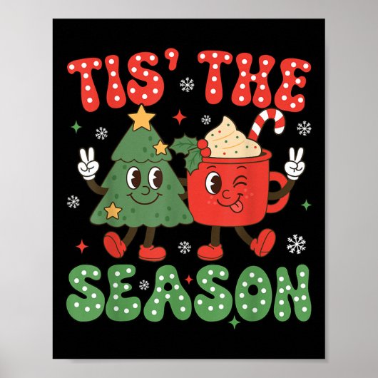 Poster Noël C'Est La Saison Arbre De Noël Café Lat (Devant)