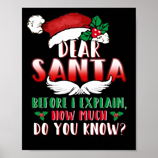 Poster Noël Cher Père Noël Avant D'Expliquer Combien (Devant)
