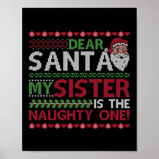 Poster Noël Cher Père Noël Ma Soeur Est La Mauvaise (Devant)