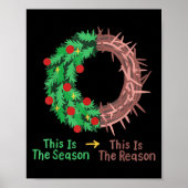 Poster Noël chrétien Jésus C'Est La Saison Le R (Devant)