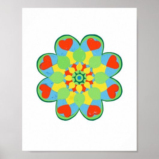 Poster Noël Coeur Mandala (Devant)