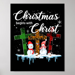 Poster Noël commence avec le Christ Costume Noël cadeaux