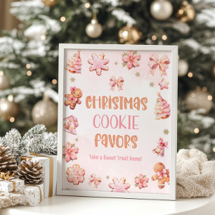 Poster Noël Cookie Faveurs fête d'anniversaire