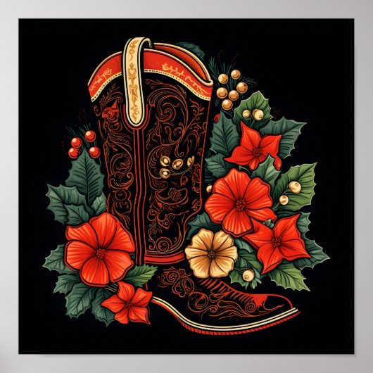 Poster Noël cowboy vacances de démarrage (Devant)