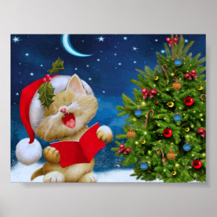 Poster Noël Cuisine Carol Kitten Fête du Père Noël