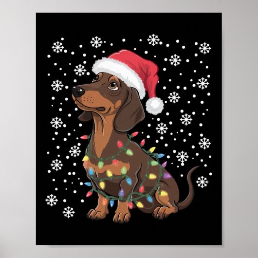Poster Noël Dachshund (Devant)