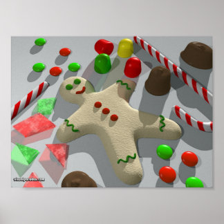 Poster Noël de bonbons