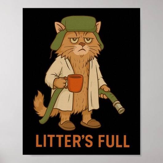 Poster Noël de chat drôle, chat de portée complet (Devant)