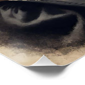 Poster Noël de chat noir rétro (Coin)