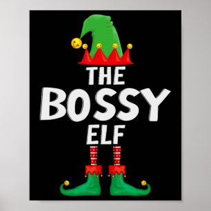 Poster Noël de la famille des elfes bossy