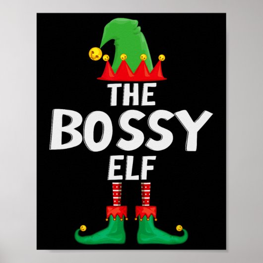 Poster Noël de la famille des elfes bossy (Devant)