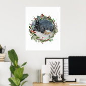 Poster Noël de la forêt d'hiver (Bureau à domicile)