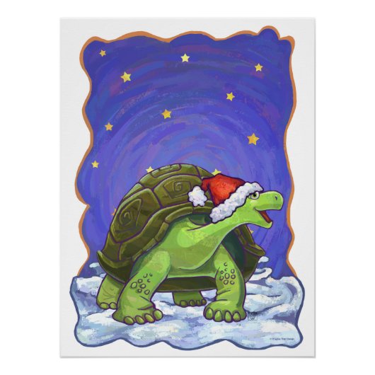 Poster Noël de la tortue nocturne étoilée (Devant)