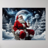 Poster Noël de l'Arrière - plan de l'espace magique Père  (Devant)