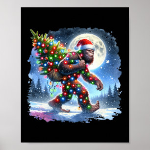 Poster Noël de Noël de Bigfoot Sasquatch Noël 1