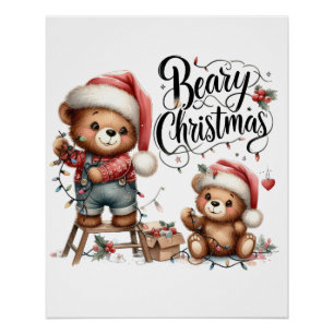 Poster Noël de Noël de la bière cadeau de Noël