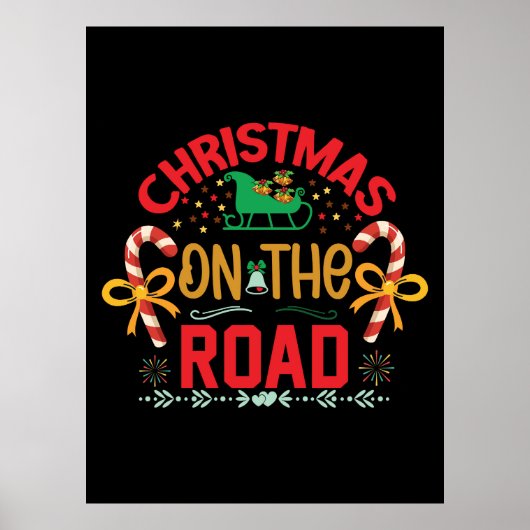 Poster Noël de Noël de Noël sur la route (Devant)
