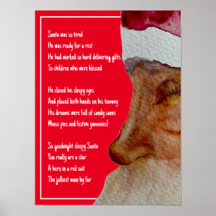 Poster Noël de Père Noël endormi