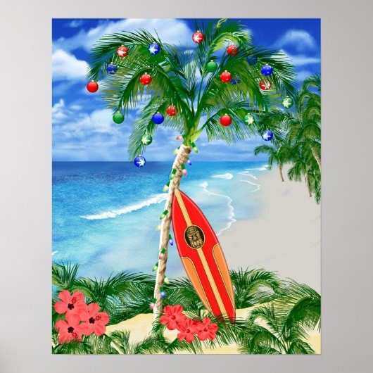 Poster Noël de plage (Devant)