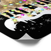 Poster Noël de Sheep Reindeer Père Noël avec des Noël lud (Coin)