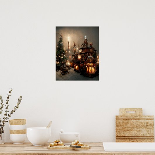 Poster Noël de Steampunk (Cuisine)