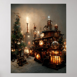 Poster Noël de Steampunk