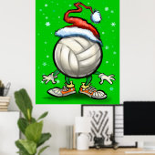 Poster Noël de volley-ball (Bureau à domicile)