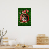 Poster Noël - Deck the Halls - Beagle (Cuisine)