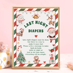 Poster Noël"Derniers plongeurs de nuit"Baby shower carte