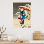 Poster Noël des chats japonais ukiyoe (Cuisine)