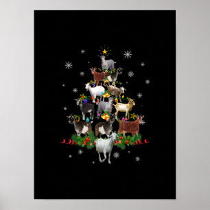 Poster Noël des chèvres Noël Chèvre de neige Noël