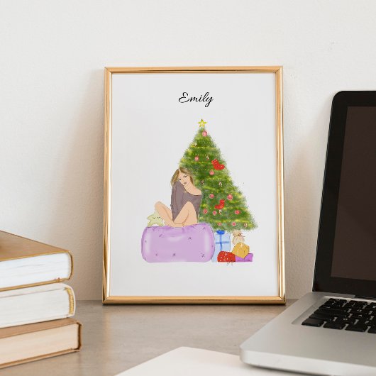 Poster Noël, dessin de mode, illustration,