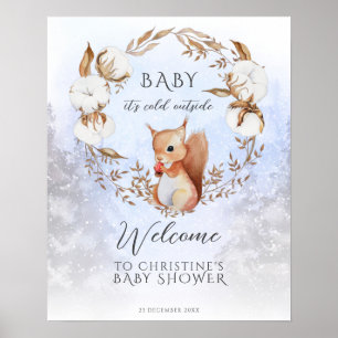 Poster Noël d'hiver Il fait froid dehors Baby shower Pos