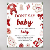 Poster Noël d'hiver Ne pas dire Baby shower de bébé jeu (Devant)