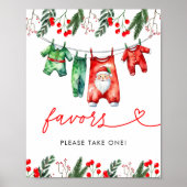 Poster Noël d'hiver Père Noël Baby shower Faveurs (Devant)