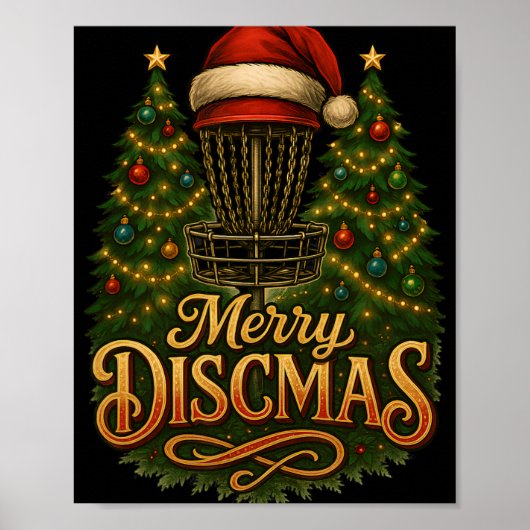 Poster Noël Disc Golf Joyeux Discmas  (Devant)