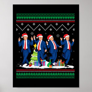 Poster Noël Donald Trump Président 2024 Dancing Funn