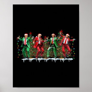 Poster Noël Donald Trump Président 2024 Dancing Funn
