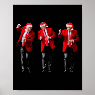 Poster Noël Donald Trump Président 2024 Danse Drôle