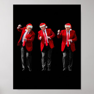 Poster Noël Donald Trump Président Danse Drôle San