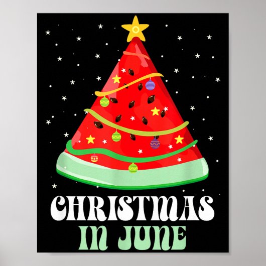 Poster Noël drôle en juin _ arbre pastèque _ été (Devant)