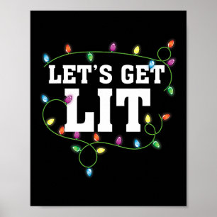 Poster Noël Drôle Mignonne Faisons Lit Noël