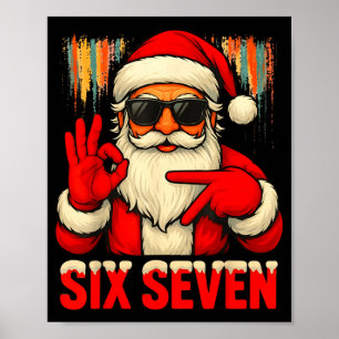 Poster Noël Drôle Six Sept 6 7 Mème Santa Hommes Garçons