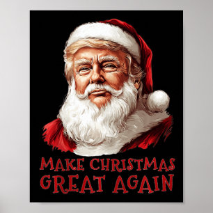 Poster Noël Drôle Trump Père Noël Faire de Noël Super Un