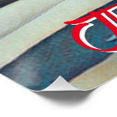 Poster Noël du Père Noël équitation (Coin)