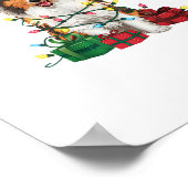 Poster Noël Éclairage Santa Hat Rough Collie Chien Noël (Coin)