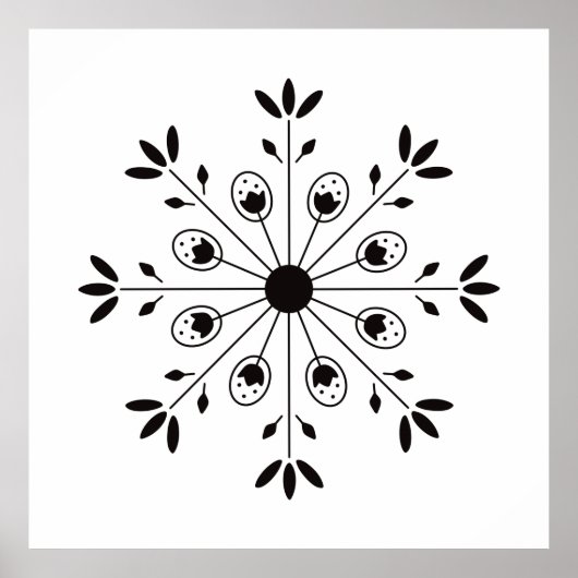 Poster Noël Elégant du Flocon de neige moderne (Devant)