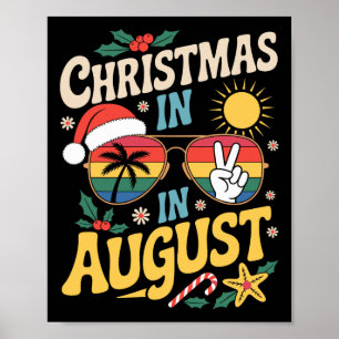 Poster Noël En Août Été Amoureux Hommes Femmes Enfants Ch